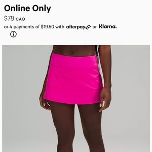 Lululemon skort - pink